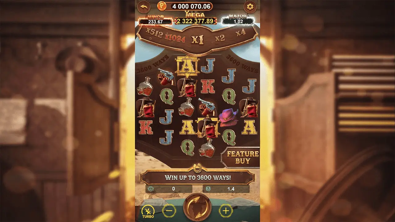 Lucky365 Wild Bounty Showdown Gameplay Screenshot - Cascading wins, doubling multipliers, and Free Spins on 3,600 Ways
